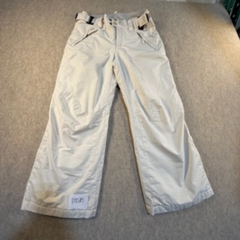 Columbia Omni-Tech Youth Snow Pants White Insulated Ski Snowboard Size 10/12